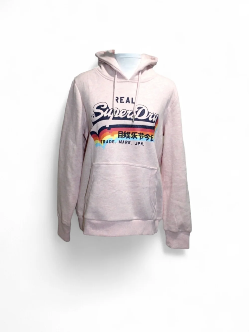 Real SuperDry Japan Pink Pullover Hoodie Streetwear Normcore Cotton Blend Sz M